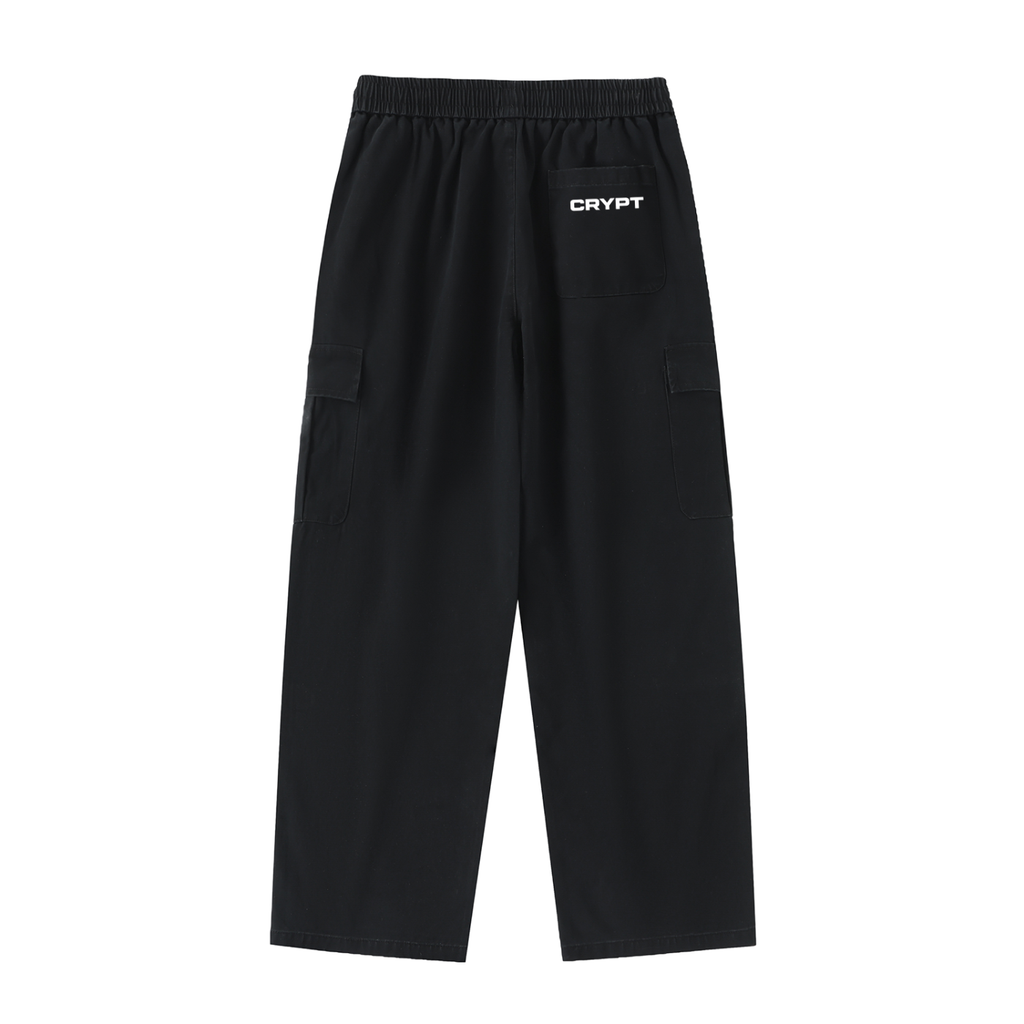 Drawstring Waist Straight-Leg Cargo Pants