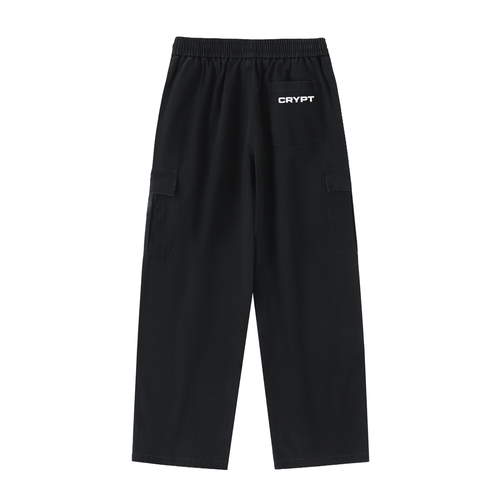 Drawstring Waist Straight-Leg Cargo Pants